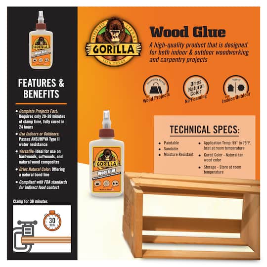 Gorilla Glue® 4oz. Wood Glue